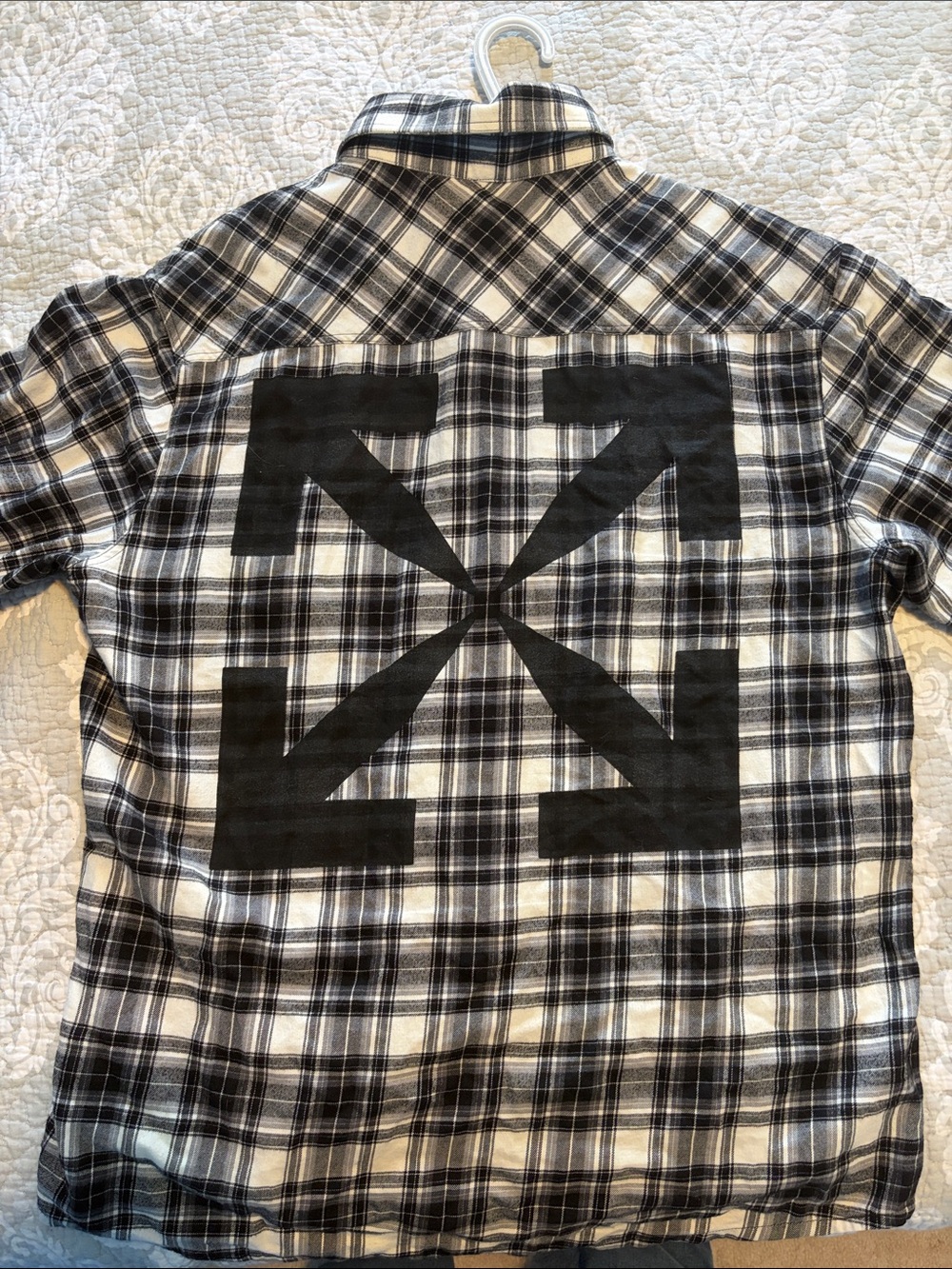 Off-White Black and White Plaid Button-Up Shirt